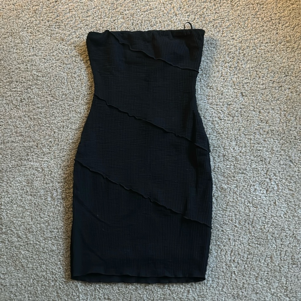 Princess Polly black tube strapless dress